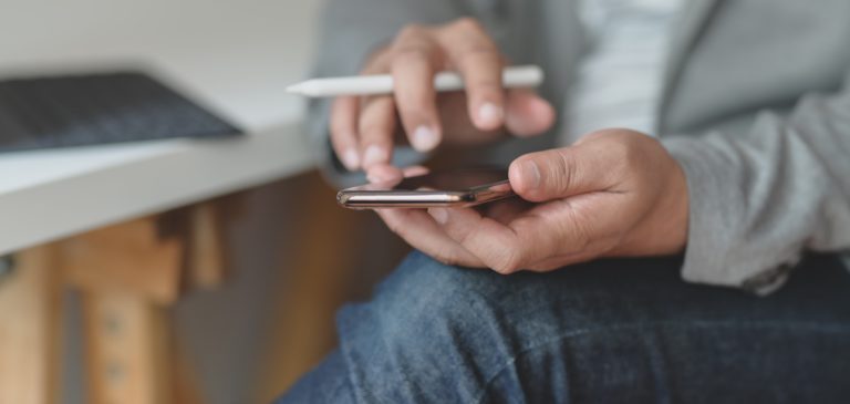 person holding cell phone